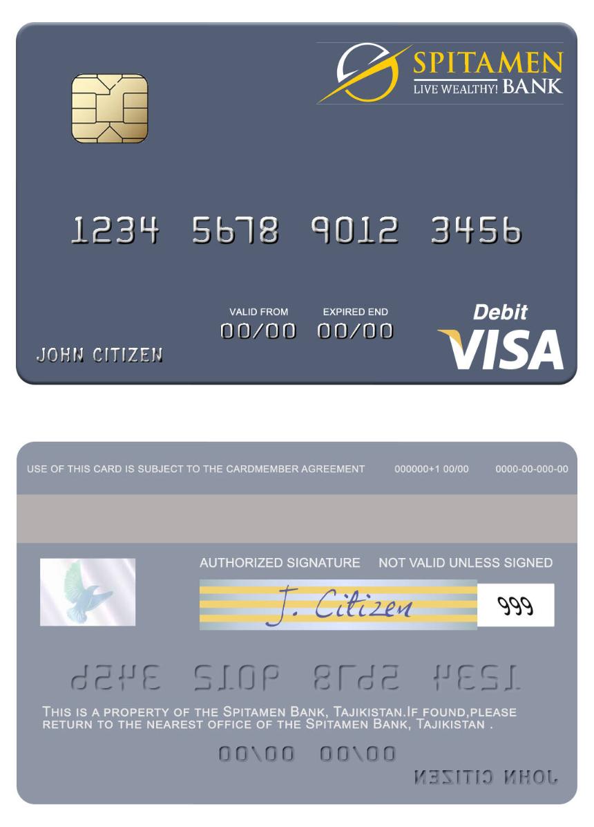 Tajikistan Spitamen Bank visa debit card